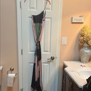 Multicolor Maxi Dress with Spaghetti Straps-off the shoulder dress